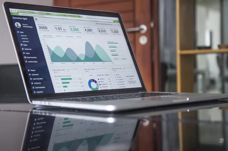 Dashboard met SEO-analyse en organische groei van een MKB-website